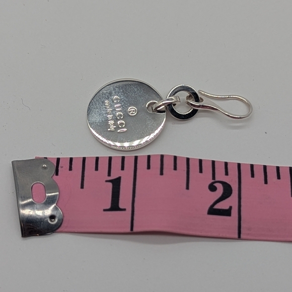 Gucci Sterling Silver Logo Disc Drop Earrings - Picture 4 of 6